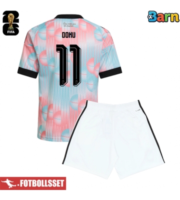Belgien Jeremy Doku #11 Bortatröja Barn VM 2026 Kortärmad (+ Korta byxor)